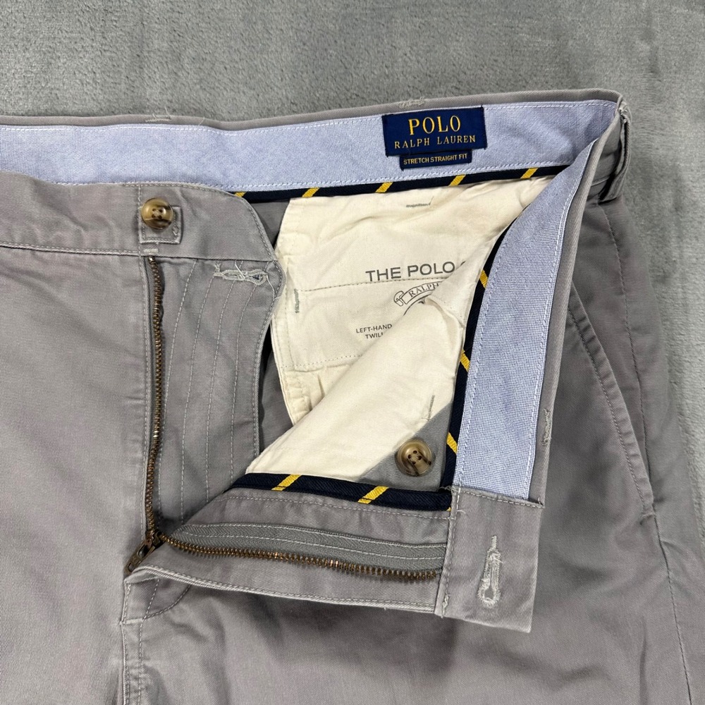 Polo Ralph Lauren Mens 36x32 Grey Stretch Straight Fit Chino Pants 710690138021 - Picture 7 of 14